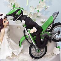 Wedding cake for motocross fans