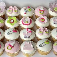 Wafer Paper Baby Shower and matching cupcakes