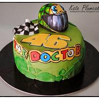 Motorcycling cake for a Valentino Rossi fan