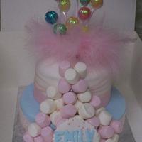Fun cake feathers and lollypops