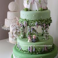 Country garden wedding cake