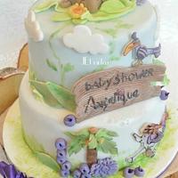 Babyshower cake with Simba and Zazoe and a bit of Junglebook