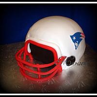 Patriot's Super Bowl Helmet Cake