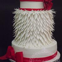 red orchid wedding cake