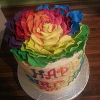 Rainbow Rose Cake