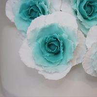 Turquoise ruffled roses