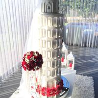 Pisa Tower Wedding Cake with LED's