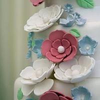 Cascade wedding cake