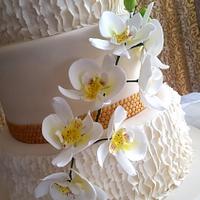 Phaelanopsis & Ruffles Wedding Cake