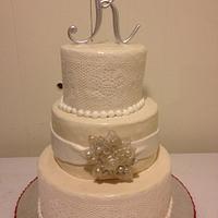 gown inspired wedding cake
