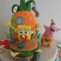 Sponge Bob driving the hamburger