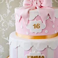 Hat Box Style 16th Birthday Cake