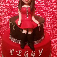  Red dress figurine Cake