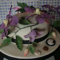 Purple clematis cake