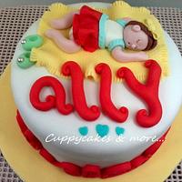 Sleeping baby girl cake