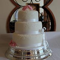 Pink Gerberas wedding cake