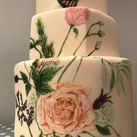 Painted wedding cake 