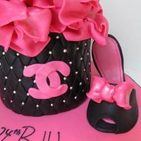 Chanel shoe box cake