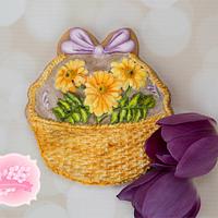 Dimensional Basket of Gerbera Daisies for Mum Cookies 🌼🍃💞