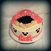 Minnie Mouse Themed Baby Shower Cake