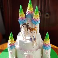 Two Princesses Castle cake