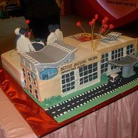 Hospital building cake