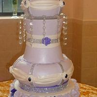 A HUGE 6 TIER LAVENDER WEDDING CAKE