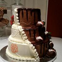 Two-toned wedding cake