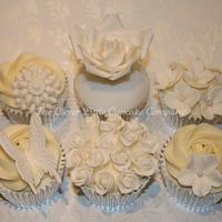 Ivory and White Wedding Cupcakes