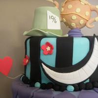 Alice in Wonderland themed 21st Cake