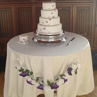 Simple butterflies wedding cake