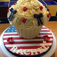 American Flag Giant Cupcake