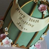 100th Birthday Birdcage Cake