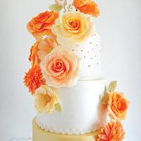 Dahlia Rose Wedding Cake