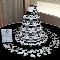 Black and White wedding cupcake tower