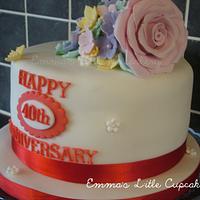 40th Wedding Anniversary Cake