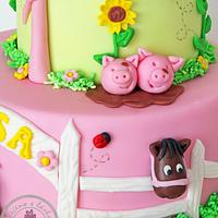 Happy Girly Farm Cake