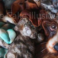 Bassett Hound & Kittens 