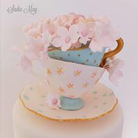 vintage afternoon tea wedding cake 