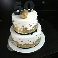 Champagne themed 50th birthday cake