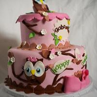 Owl 1st Birthday Cake