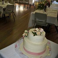 textured white chocolate ganache wedding cake