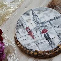 Love in London! Hand painted cookie