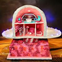 Cakerbuddies miniature dollhouse collab—Galactic dollship