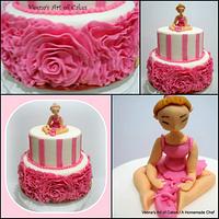 Ballerina Rose Ruffle Cake 