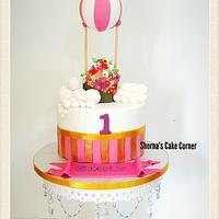 Hot air balloon themed cake 