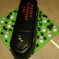Large coffin Birthday cake