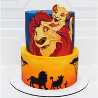 Painting Lion King cake