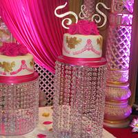 Wedding cake with crystal decoration