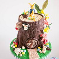 Eater Theme Tree Stump Cake